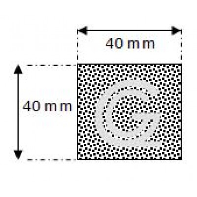 Rechthoekig mosrubber snoer | 40 x 40 mm | per meter